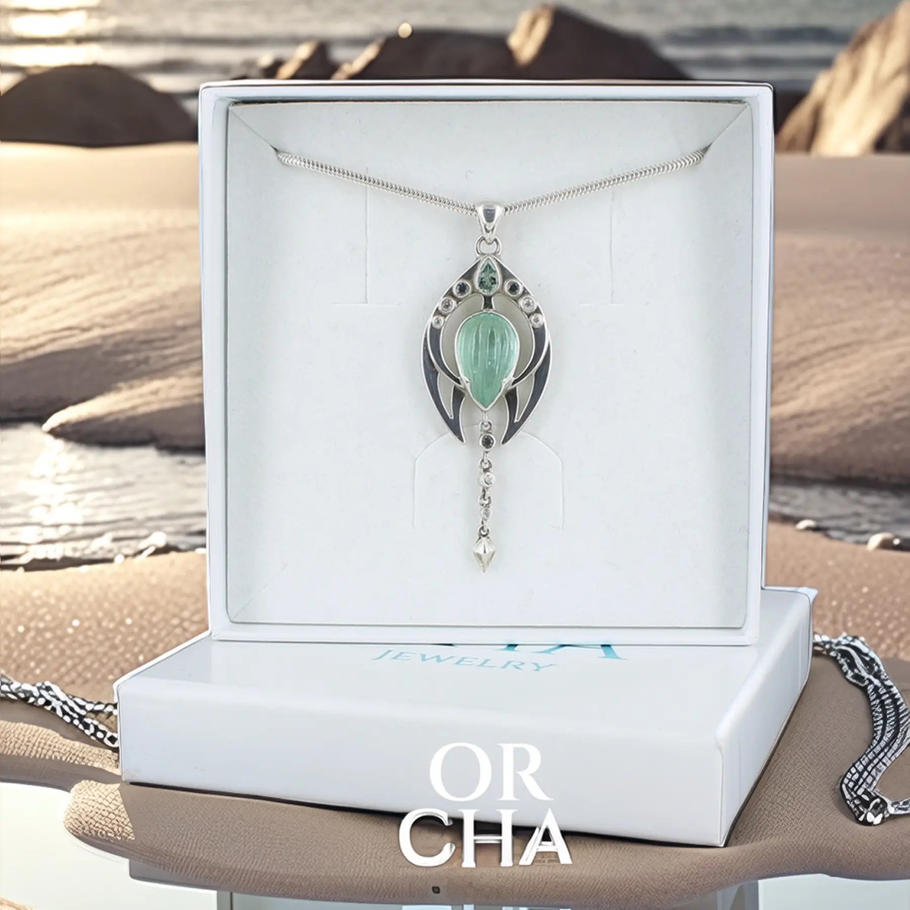 Pendentif en argent avec Quartz à Marcassite - Elven