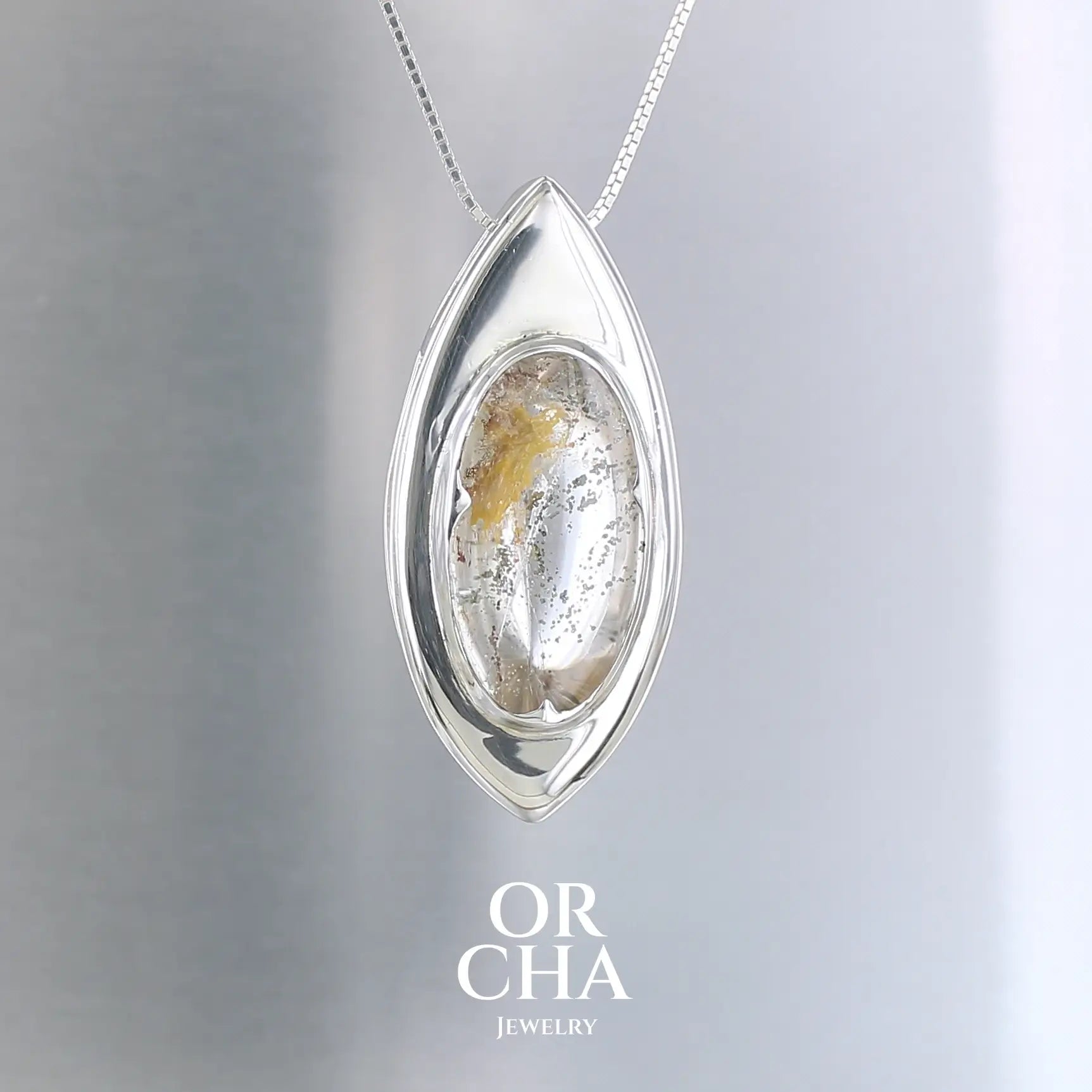 Pendentif en argent avec Quartz à Marcassite - Elven