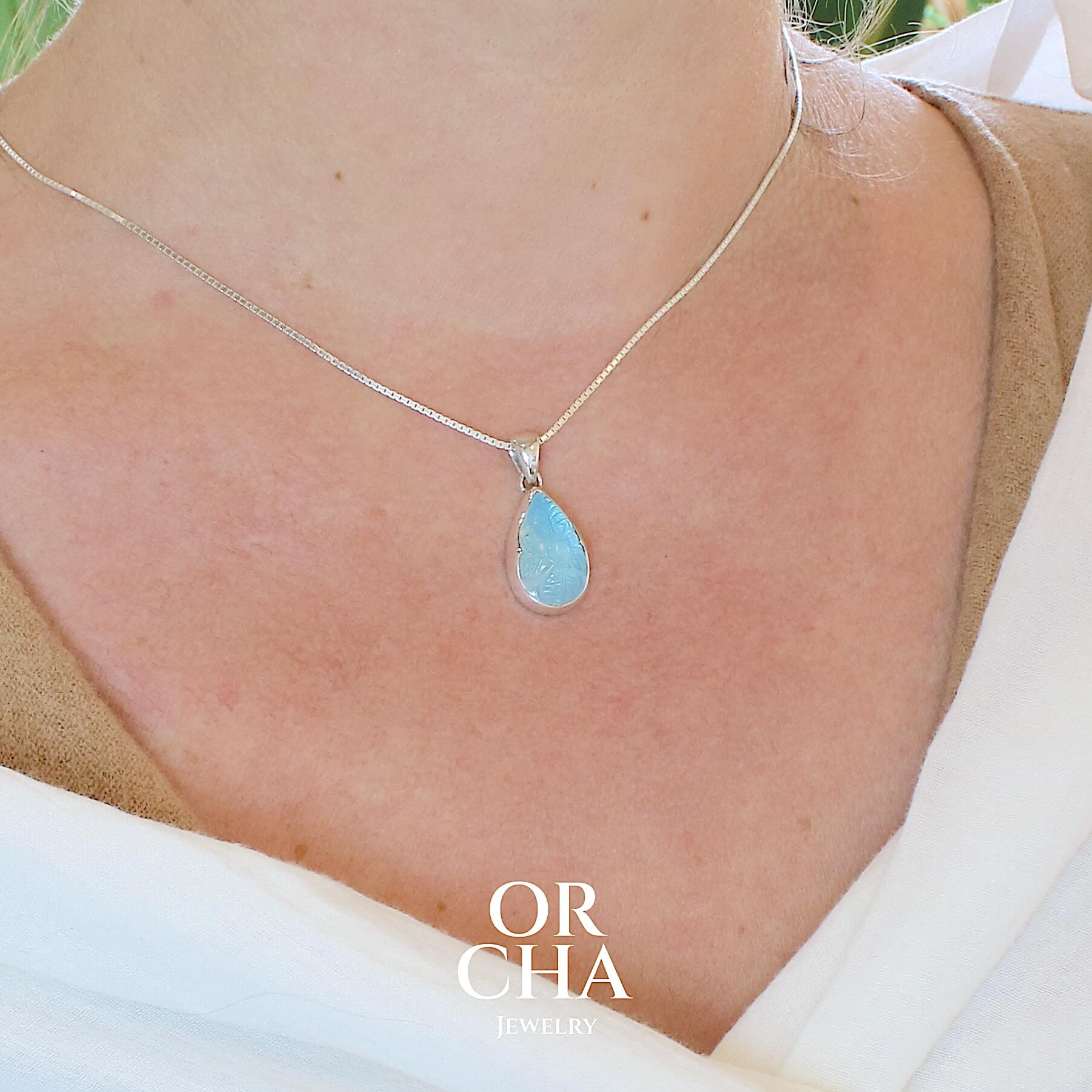 Pendentif argent avec Topaze bleue - Orcha