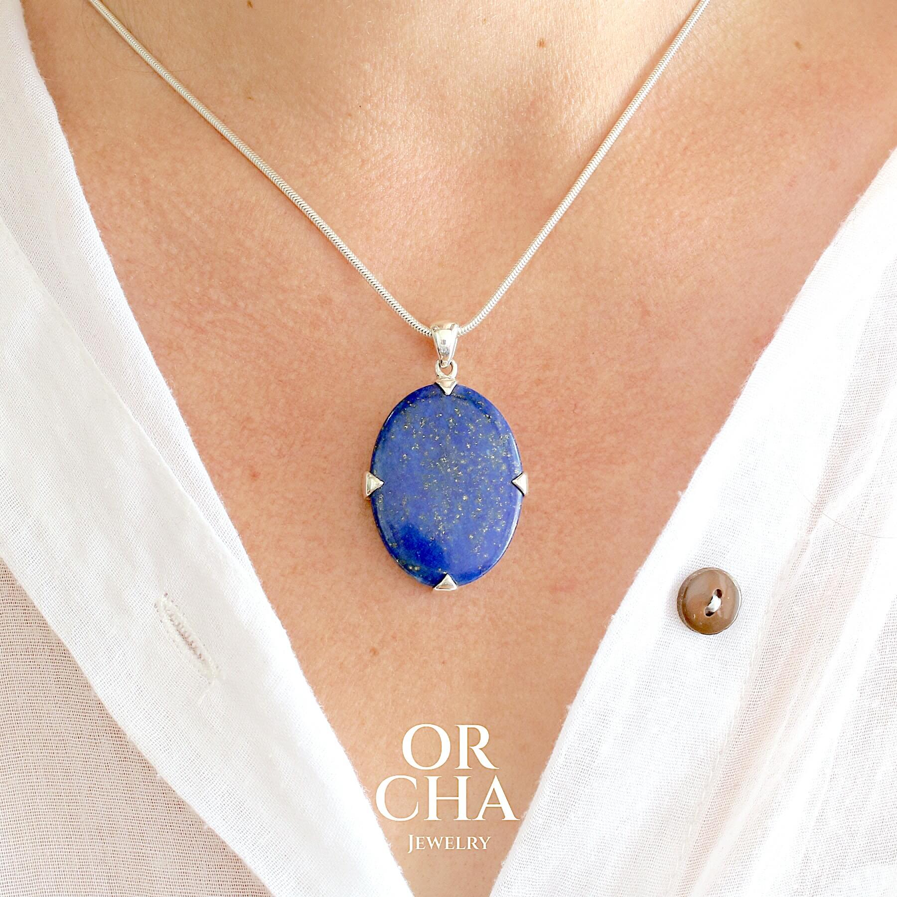 Pendentif en argent avec Lapis lazuli - Essential