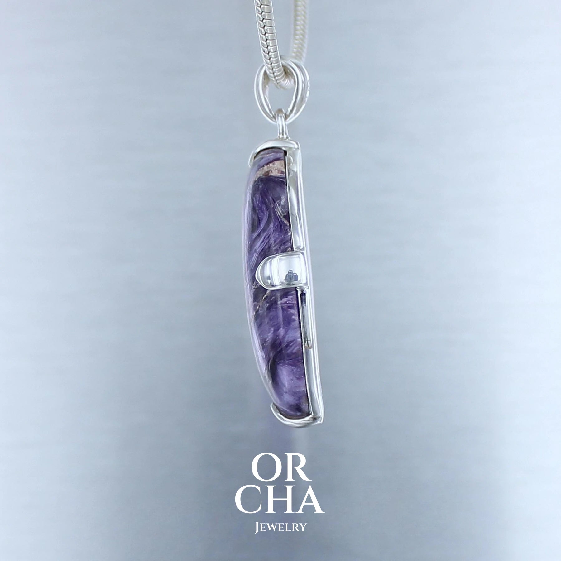 Silver pendant with Charoite - Essential