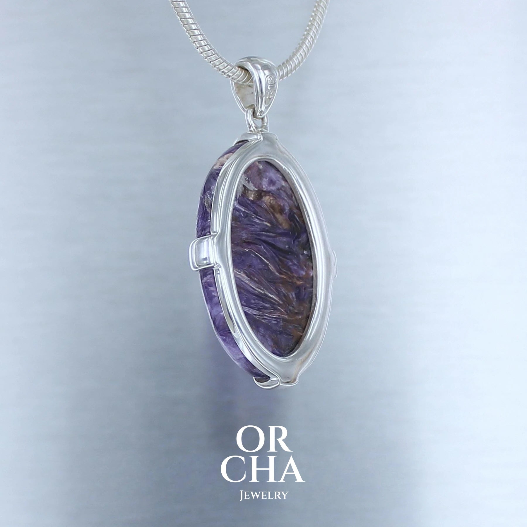 Silver pendant with Charoite - Essential