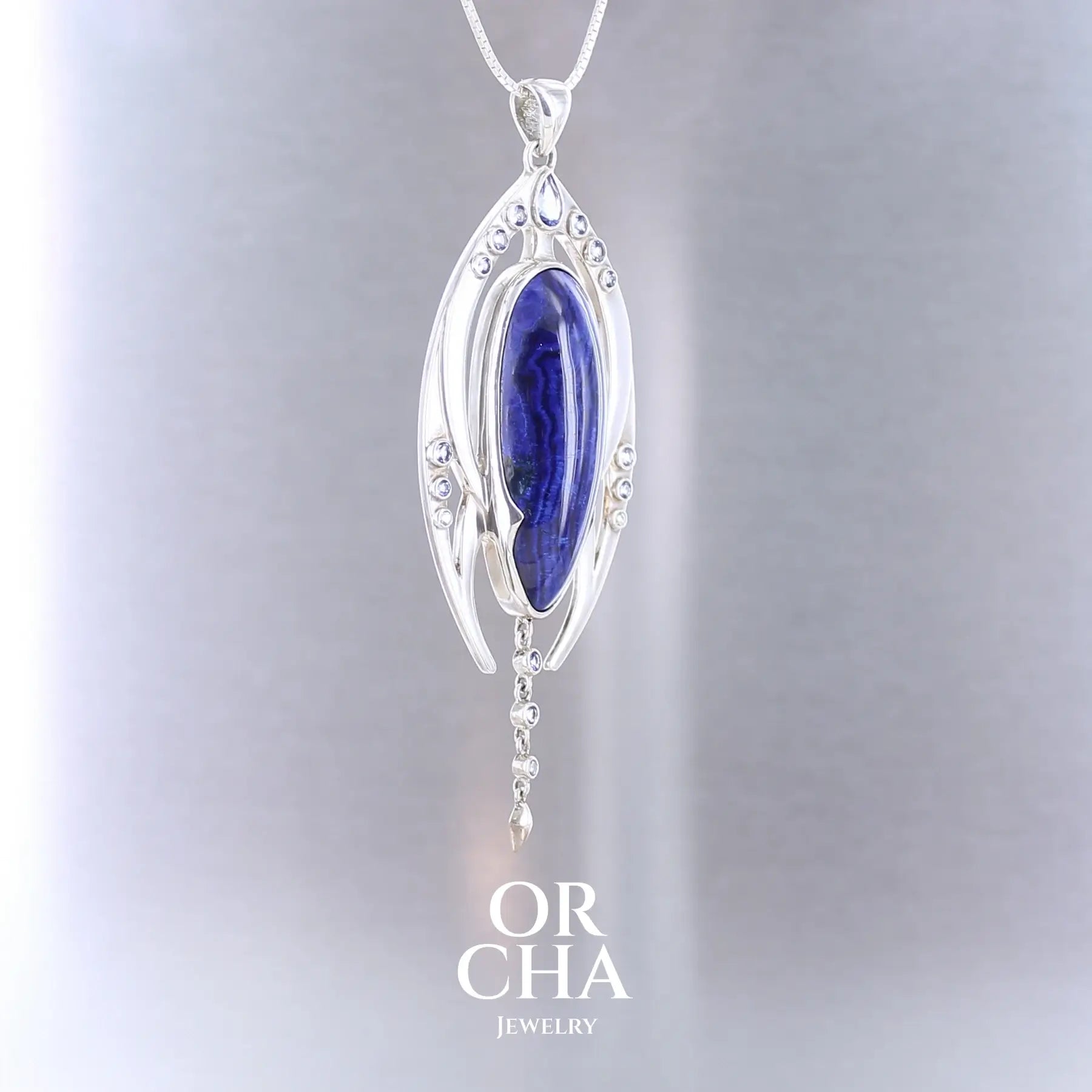 Pendentif en argent avec Azurite - Elven