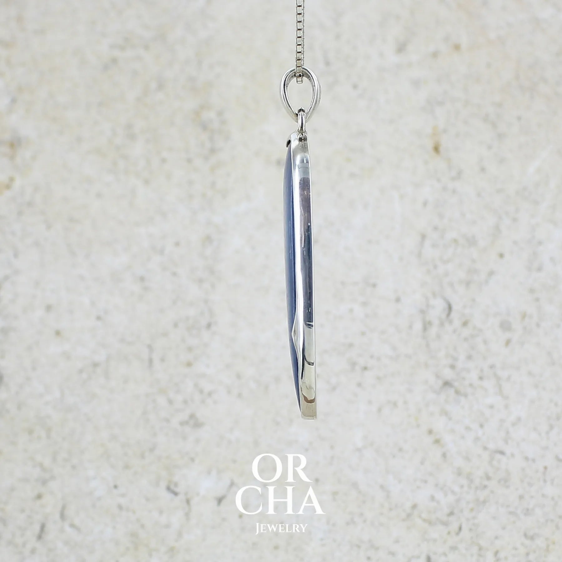 Cyanite pendentif en argent massif - Orcha