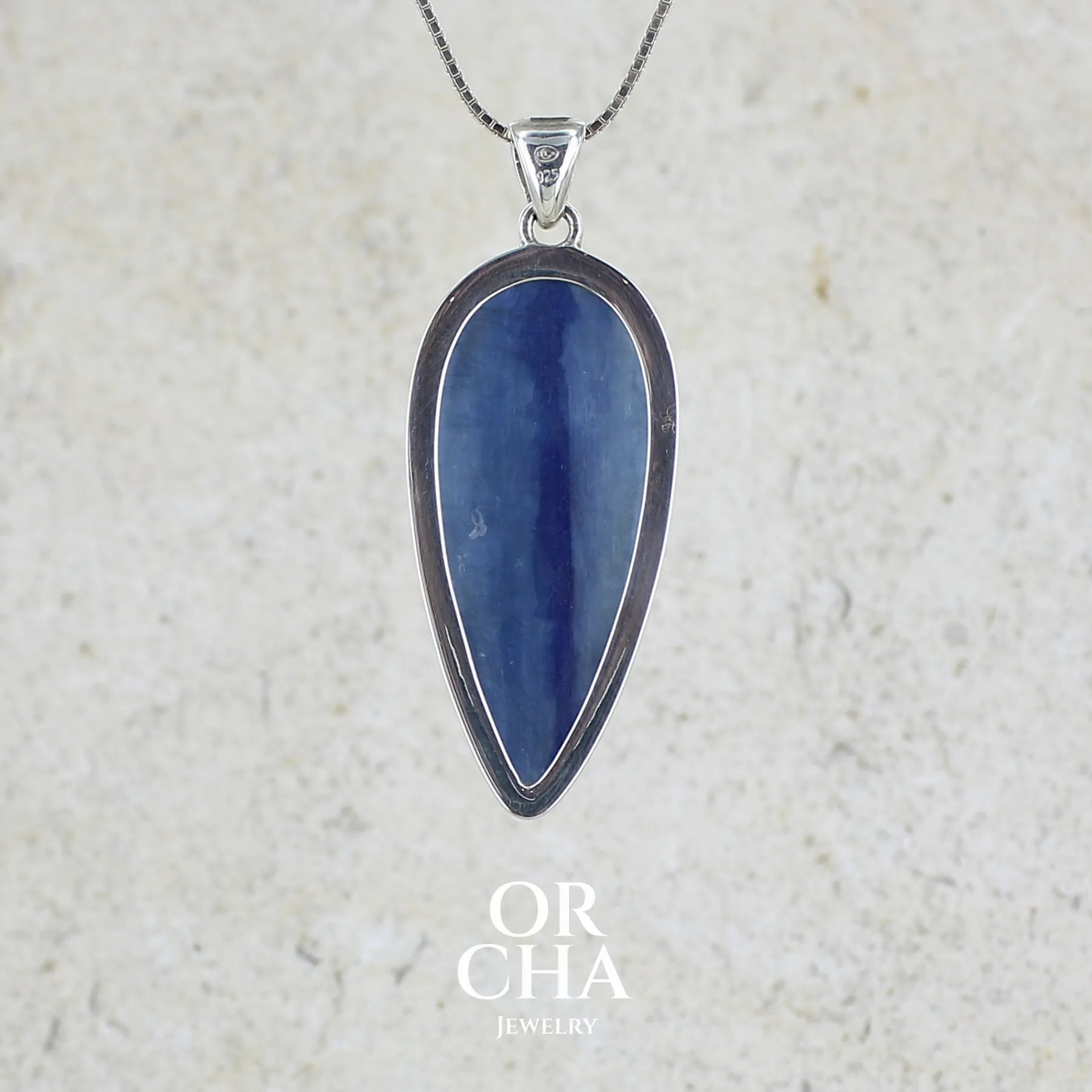 Cyanite pendentif en argent massif - Orcha