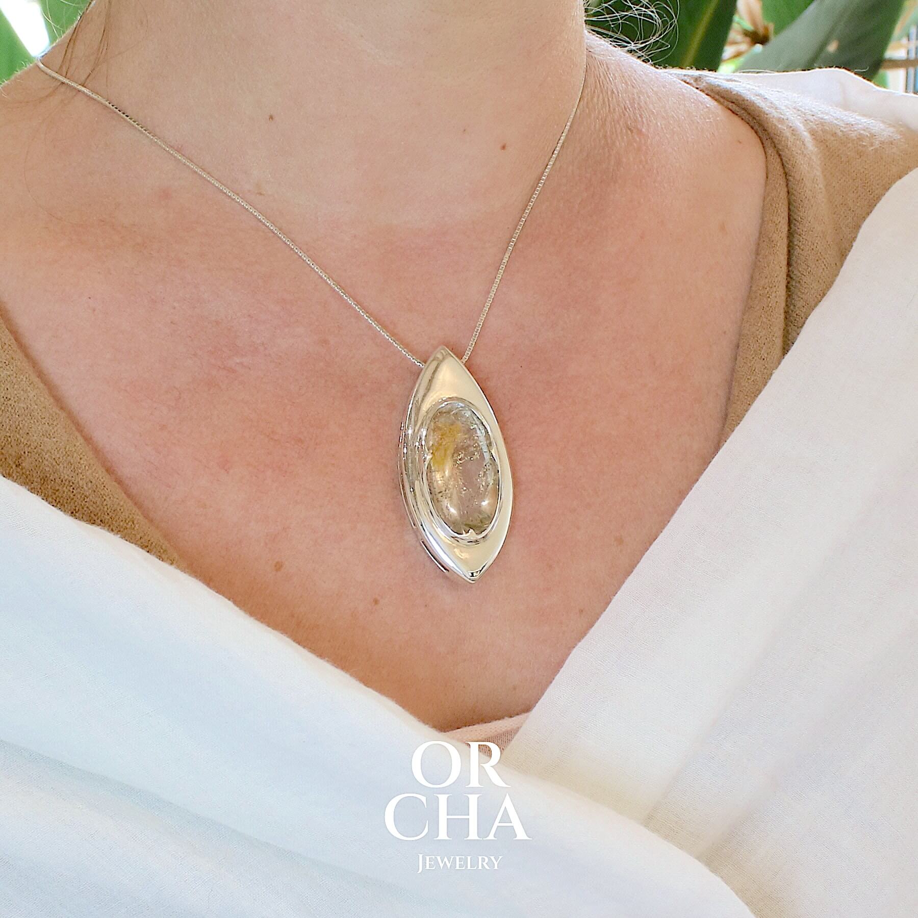 Pendentif en argent avec Quartz à Marcassite - Elven