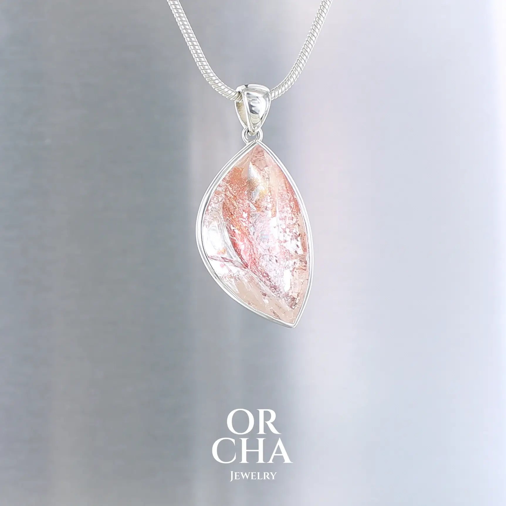 Pendentif en argent avec Quartz Hématoïde - Essential