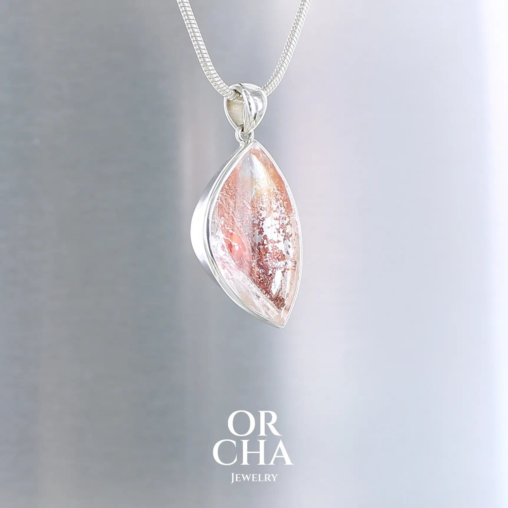 Pendentif en argent avec Quartz Hématoïde - Essential