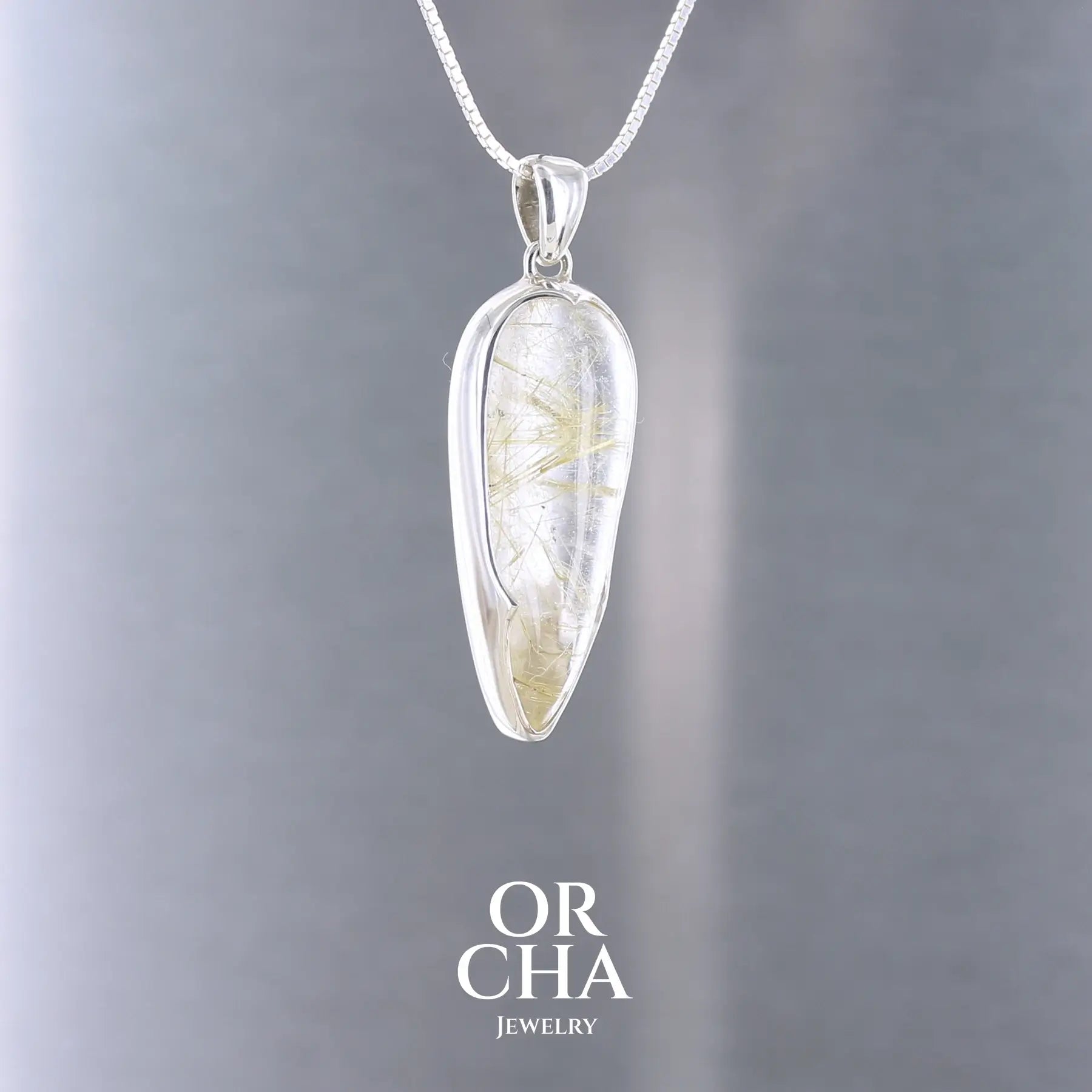 Pendentif en argent avec Quartz rutile - Orcha