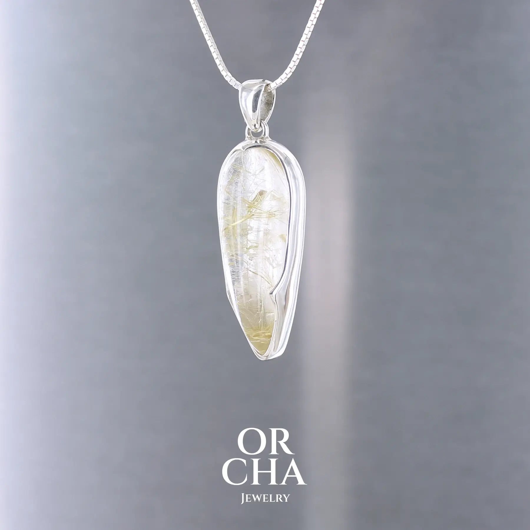 Pendentif en argent avec Quartz rutile - Orcha