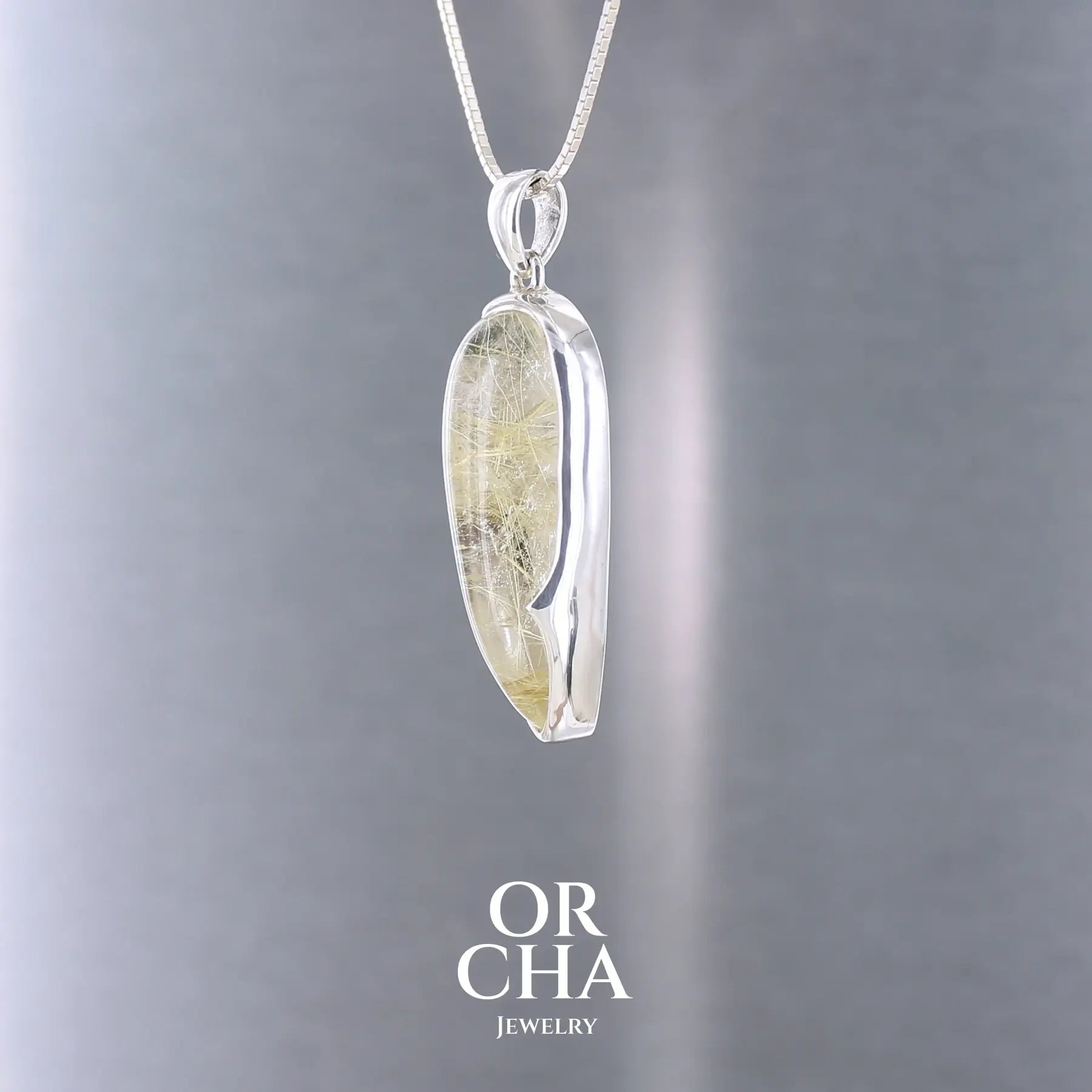 Pendentif en argent avec Quartz rutile - Orcha