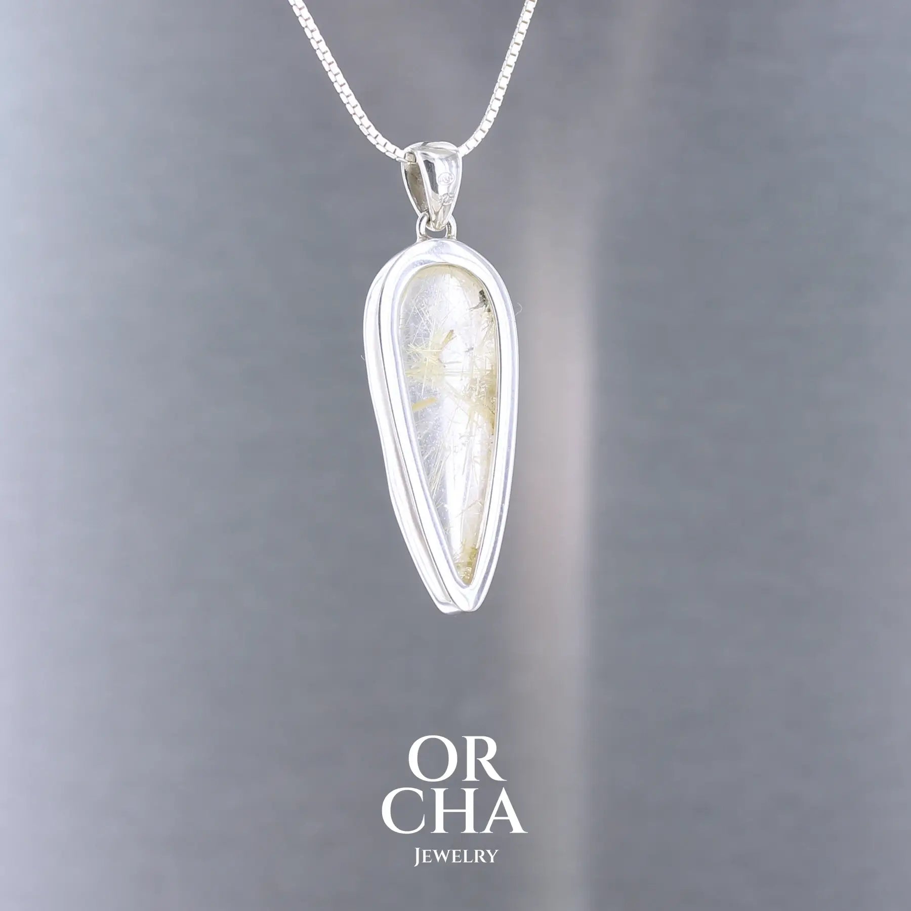 Pendentif en argent avec Quartz rutile - Orcha