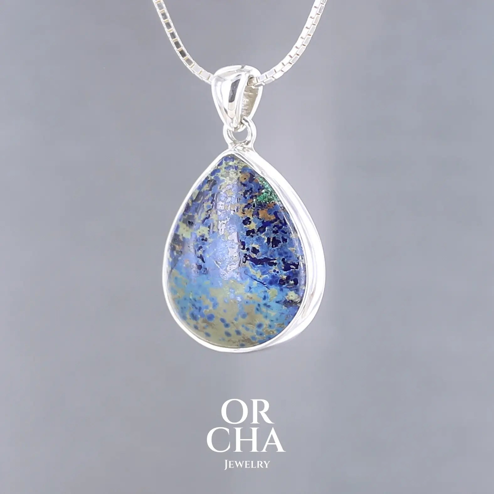 Pendentif en argent avec Azurite - Essential