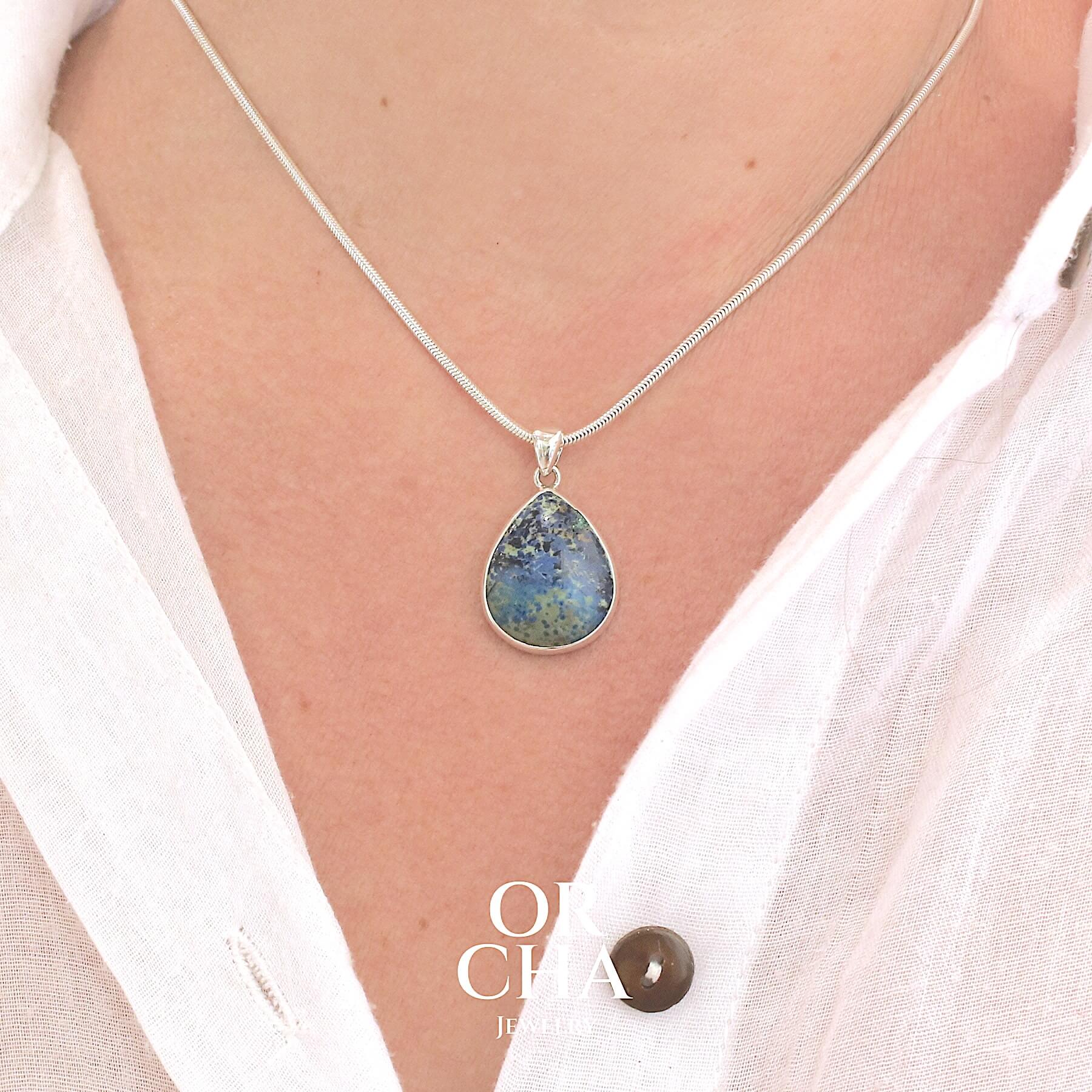 Pendentif en argent avec Azurite - Essential