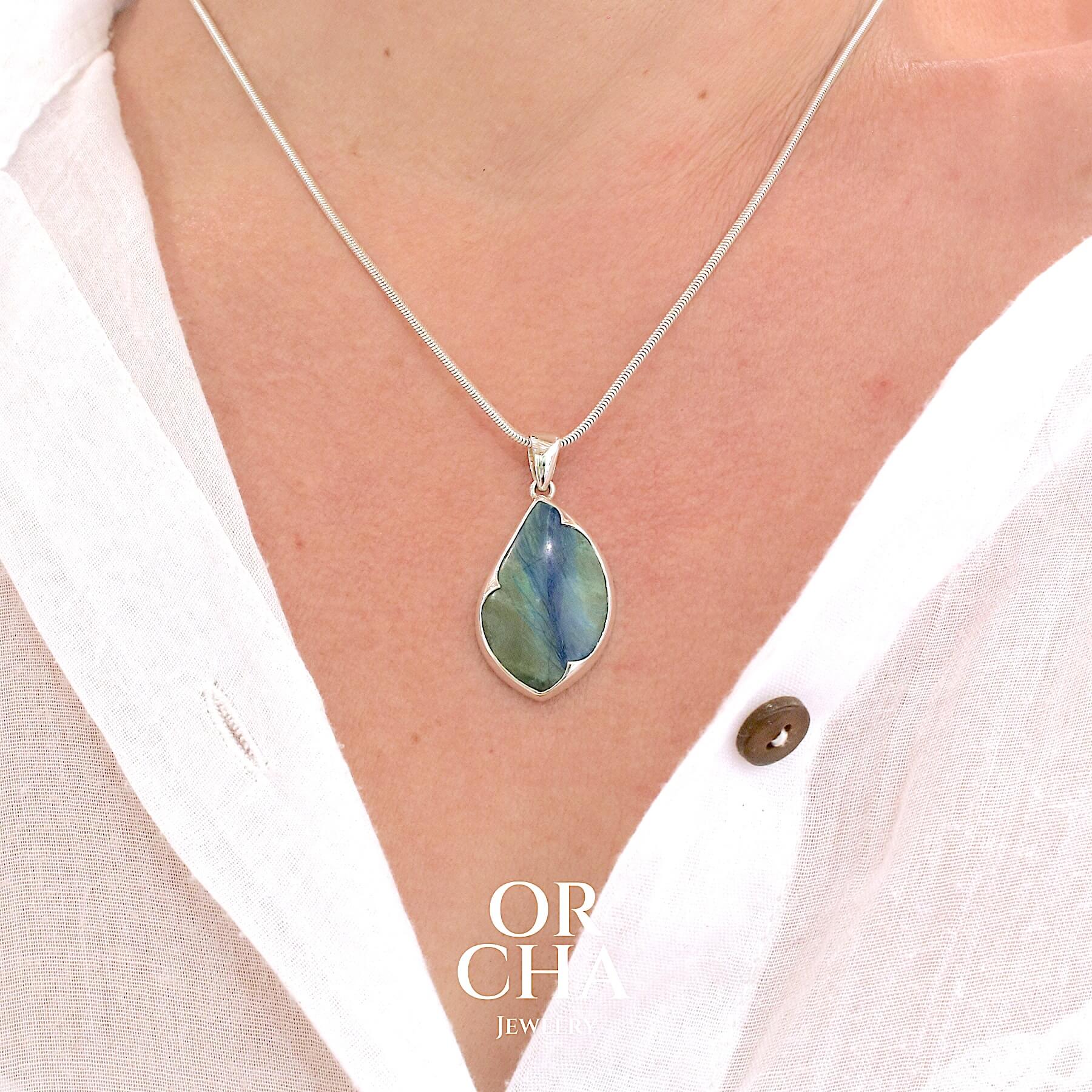 Pendentif en argent avec Azurite - Orcha