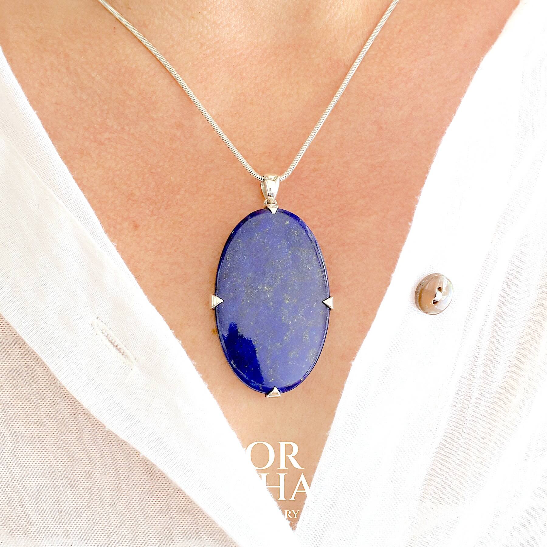 Pendentif en argent avec Lapis lazuli - Essential