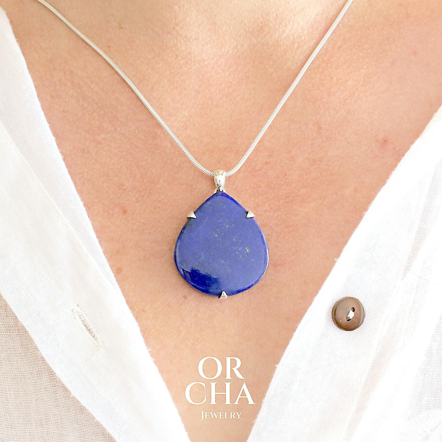 Pendentif en argent avec Lapis lazuli - Essential