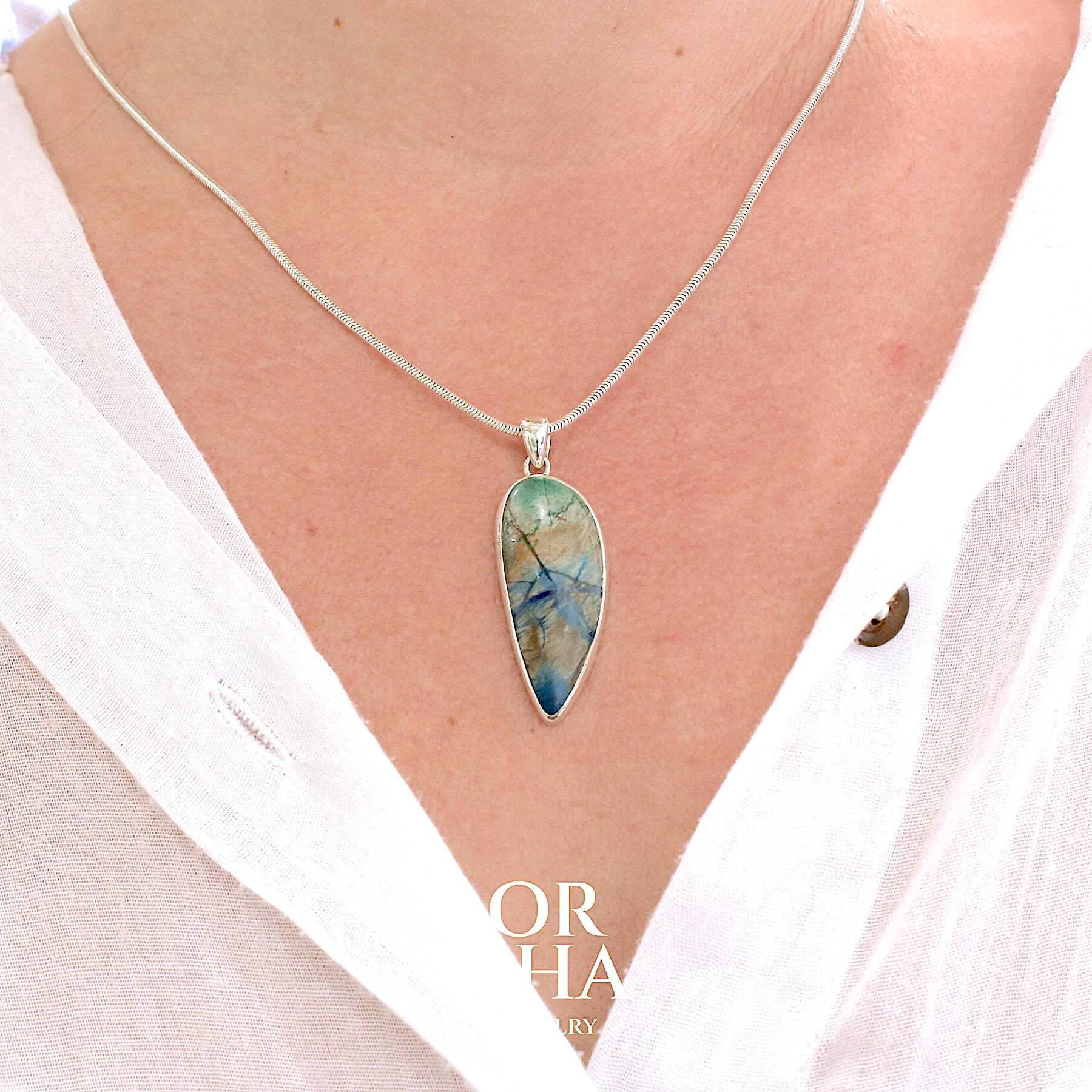 Pendentif en argent avec Azurite - Essential