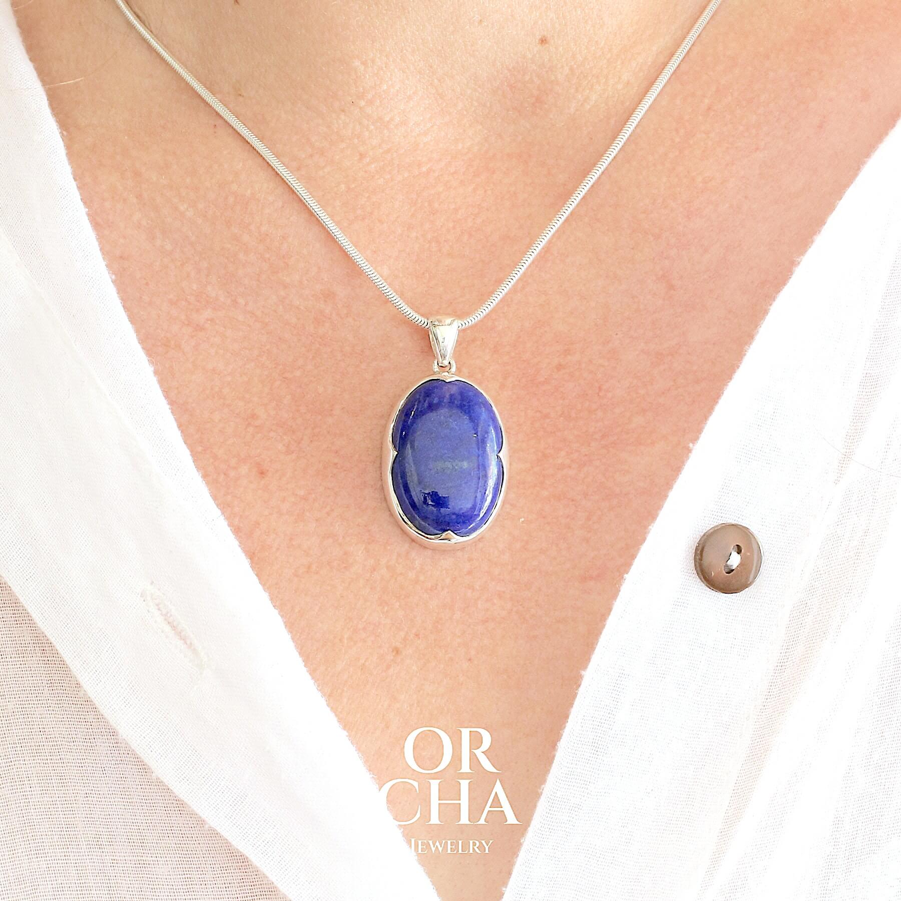 Pendentif en argent avec Lapis lazuli - Orcha